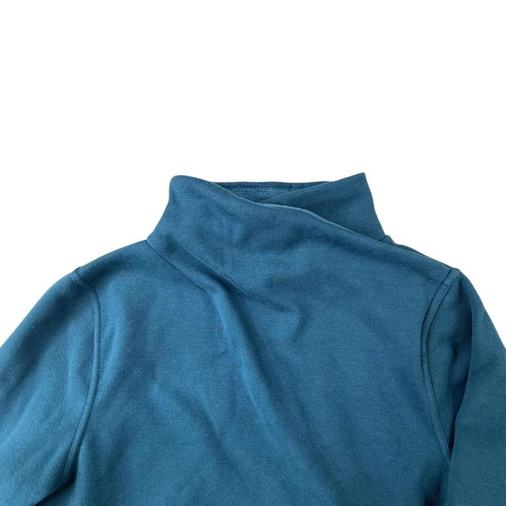 Athleta Cozy Karma Mock Neck Dress Womens Size Large Sweatshirt Dress Teal Blue